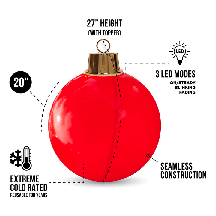 Red HoliGlow® Ornament - 20"
