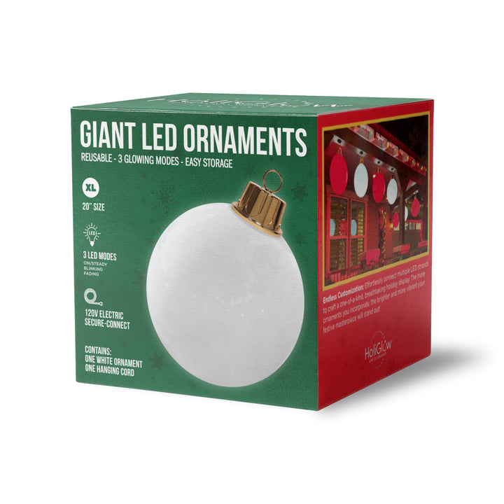 White HoliGlow® Ornament - 20"