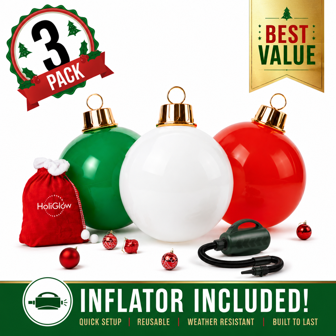 HoliGlow® Holiday Starter Kit (3-Pack Bundle + Inflator)