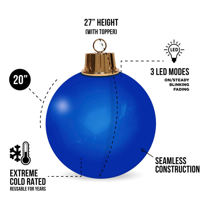 Blue HoliGlow™ Ornament - 20"