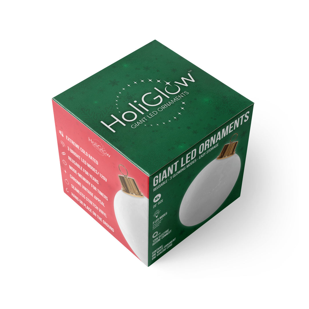 White HoliGlow™ Ornament - 20"